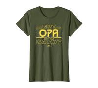 Star Wars Best Opa in The Galaxy Birthday Father’s Day T-Shirt, Damen, Olivgrün, XXL