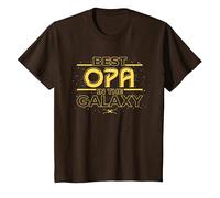 Star Wars Best Opa in The Galaxy Birthday Father’s Day T-Shirt, Kinder, Braun, 152