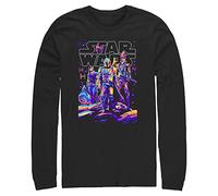 STAR WARS Big & Tall Herren Mandalorian Light It Up Tops Langarm Tee Shirt, Black, 5X-Large Groß