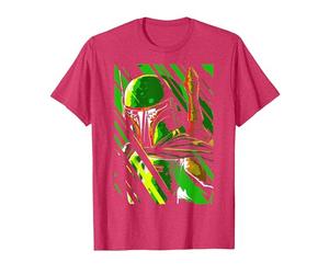 Star Wars Boba Fett Rift in The Matrix Laser-Light Show T-Shirt, Herren, Rot Meliert, XXL