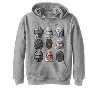 Star Wars Boy's Clone Helmets Hoodie, Athletic Heather, Large