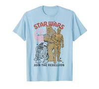 Star Wars Chewbacca R2-D2 C-3PO Join The Rebellion T-Shirt, Herren, Himmelblau, M