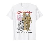 Star Wars Chewbacca R2-D2 C-3PO Join The Rebellion T-Shirt, Herren, Weiß, 6XL