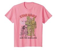 Star Wars Chewbacca R2-D2 C-3PO Join The Rebellion T-Shirt, Kinder, Rosa, 152