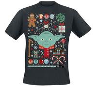 Star Wars Christmas Yoda T-Shirt schwarz in M