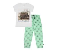 Star Wars Damen The Mandalorian Langes Baby Yoda Pyjama-Set Damen-Schlafanzug, weiß, 16-18