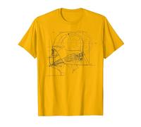 Star Wars Darth Vader Helmet Diagram T-Shirt T-Shirt, Herren, Leuchtendes Gold, XL