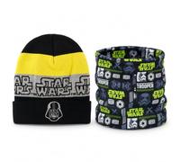 Star Wars Darth Vader Kinder Winterset Mütze und Snood | Star Wars Set mit Darth-Vader-Mütze und Stormtrooper-Snood - Mütze in Größe 54 oder 56, Loop-Schal mit 43 cm Länge.
