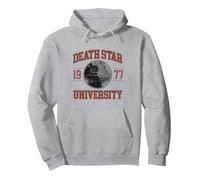 Star Wars Death Star University 1977 Collegiate Pullover Hoodie, Unisex für Erwachsene, Grau Meliert, L