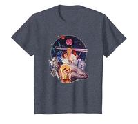 Star Wars Episode IV: A New Hope Vintage Movie Art T-Shirt, Kinder, Blau Meliert, 152