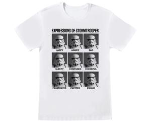 Star Wars - "Expressions Of Stormtrooper" T-Shirt für Herren/Damen Unisex (Weiß) M
