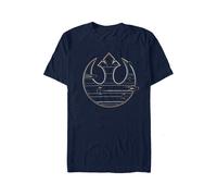 Star Wars - Gold Rebel Logo Navy - T-Shirt - Blau - S - 100% Baumwolle,Jersey Blau S