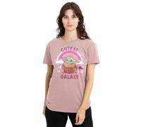 Star Wars Grogu Cutest In The Galaxy Ladies T Shirt, Pink, Large