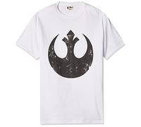 Star Wars Herren Alliance Emblem Logo T-Shirt, Weiß/Schwarz, XL