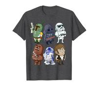 Star Wars Herren Doodles Graphic T-Shirt, Dunkelgrau meliert, XL