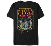 Star Wars Herren Old School Comic Graphic T-Shirt, Schwarz, XL