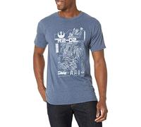 Star Wars Herren R2 Schematisches T-Shirt, Marineblau meliert, XX-Large