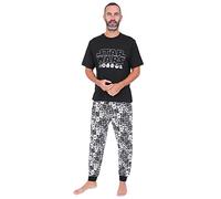 Star Wars Herren-Schlafanzug-Set, lang, Baumwolle, Schwarz , XL