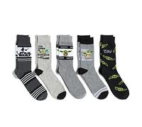 Star Wars Herren The Mandalorian Crew, 5er-Pack Lässige Socken, Schwarz Grau Multi, 43-47 EU