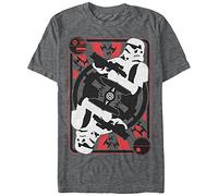 STAR WARS Herren Trooper Card T-Shirt, Dunkelgrau meliert, Klein