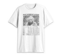 STAR WARS Herren Words of Wisdom T-Shirt, Weiß, Klein