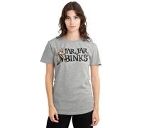 Star Wars Jar Jar Binks Damen T-Shirt, Athletisches Heather-Grau, L