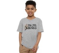 Star Wars Jar Jar Binks Unisex Kids T Shirt, Athletic Heather, 12-13 Years