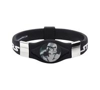 Star Wars Jewelry Stormtrooper Herren-Armband aus Stahl und schwarzem Silikon, 17,8 cm, Einheitsgröße, Gummi, kein Edelstein, Einheitsgröße, Gummi, Kein Edelstein