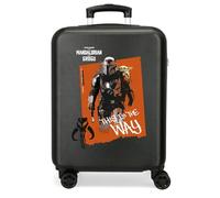 Star Wars Joumma Mandalorian und Grogu Schwarzer Kabinenkoffer, 38 x 55 x 20 cm, starres ABS-Seitenkombinationsschloss 35L 2.5kg, 4 Doppelräder, Handgepäck