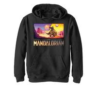 Star Wars Jungen Bunte Mandalorianische Landschaft Hoodie, Schwarz, S