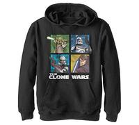 Star Wars Jungen Panel Four Hoodie Kapuzenpullover, Schwarz, S