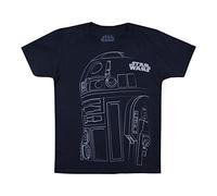 Star Wars Jungen R2D2 Outline T-Shirt, blau (Marineblau), 5-6 Jahre