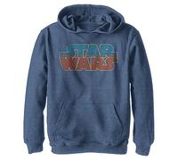 Star Wars Kids SW Logo Youth Pullover Hoodie, Navy Blue Heather, Large