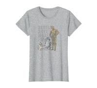 Star Wars Last Jedi Droids Rebels Have More Fun Gold T-Shirt, Damen, Grau Meliert, XXL