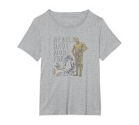 Star Wars Last Jedi Droids Rebels Have More Fun Gold T-Shirt, Damen Große Größen, Grau Meliert, 4X