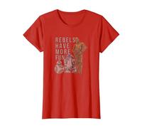 Star Wars Last Jedi Droids Rebels Have More Fun Gold T-Shirt, Damen, Rot, XXL