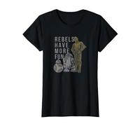 Star Wars Last Jedi Droids Rebels Have More Fun Gold T-Shirt, Damen, Schwarz, S