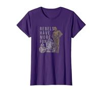 Star Wars Last Jedi Droids Rebels Have More Fun Gold T-Shirt, Damen, Violett, L
