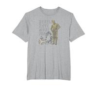 Star Wars Last Jedi Droids Rebels Have More Fun Gold T-Shirt, Herren Große Größen, Grau Meliert, 4X Tall