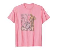 Star Wars Last Jedi Droids Rebels Have More Fun Gold T-Shirt, Herren, Rosa, 3XL
