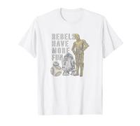 Star Wars Last Jedi Droids Rebels Have More Fun Gold T-Shirt, Herren, Weiß, S