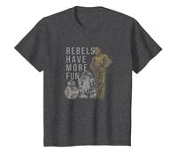 Star Wars Last Jedi Droids Rebels Have More Fun Gold T-Shirt, Kinder, Anthrazit Meliert, 92