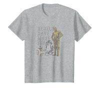 Star Wars Last Jedi Droids Rebels Have More Fun Gold T-Shirt, Kinder, Grau Meliert, 140