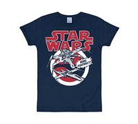 Star Wars Logoshirt Film Jäger - X-Wings - Slim-Fit - T-Shirt - Dunkelblau - Original Lizenziertes Design, Größe XXL, blau, XXL