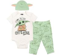Star Wars Mandalorian Baby Yoda Baby Boys 3 Piece Outfit Set: Bodysuit Pants Hat 24 Months