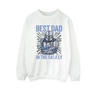Star Wars - "Mandalorian Best Dad Galaxy" Sweatshirt für Herren (Weiß) 2XL