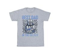 Star Wars - "Mandalorian Best Dad Galaxy" T-Shirt für Herren (Grau) 2XL