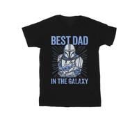 Star Wars - "Mandalorian Best Dad Galaxy" T-Shirt für Herren (Schwarz) XL