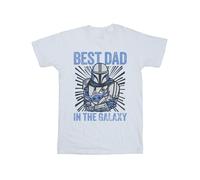 Star Wars - "Mandalorian Best Dad Galaxy" T-Shirt für Herren (Weiß) L