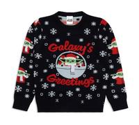 Star Wars Mandalorian Weihnachtspullover | Jungen Weihnachtspullover | Kinder Grogu Acryl Gestrickter Weihnachts-Sweatshirt | Mandalorian Geschenke für Jungen, blau, 10-11 Jahre